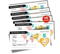 Générique 6 Scratch Cards for Travel Surprise - Plane Ticket - Boarding Pass to Customize to Offer - Plane Ticket Announcement - Birthday Gift - EVJF - In French