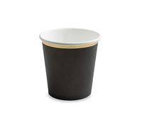 Generique - 6 Small Paper Cups 100 ml Black and Gold