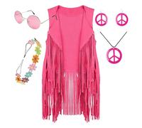Générique 60s 70s costume for women, hippie costume accessories, soft hippie costume | hippie accessories, disco outfit, fringed details for Halloween, birthday, easter