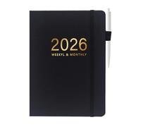 Générique A5 Planner 2026 - Personalized Leather Journal | Portable Calendar for Adults Travel University Graduation Home Office Work School Study Meeting Planning Appointment Notes
