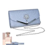 Générique Abendtasche - Clutch Für Hochzeit, Envelope Leder Abendtasche Formal Party Handtasche Shoulder Purse with Detachable Strap for Wedding, Party, Cocktail, Abschlussball, Silver, Se référer au