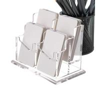 Générique Acrylic Business Card Holder, Multi-Slot Clear Name Card Display Stand, Transparent Desktop Organizer for Office Desk Reception Counter Meeting Room Trade Show Home Showcase