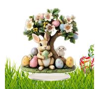 Générique Acrylic Easter Bunny Decoration, 2D Flat Easter Egg Tree Ornament, Cute Desktop Easters Decor for Indoor Outdoor Tables, 20 cm Rabbit Decoration Spring Holiday Parties Home,