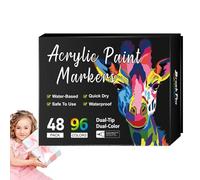 Générique Acrylic Paint Markers - Double Tip Rock Painting Pens, Fade Resistant Permanent Ink, Durable Craft Set, Smooth Drawing Tools | Art Supplies For Paper Glass Wood Canvas Ceramic Artists