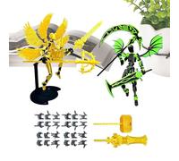 Générique Action Figures | 2 Set Robot Assembled with Wings, 3D Printed Articulated Movable Joints Desk Decorations for Collectors, Game Lovers, Living Room, Shelf,