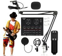 Générique Adorable Recording Microphone Set, Sturdy Professional Live Streaming Equipment, Reusable User Friendly Live Streaming Kit, Recording Studio Supplies for Anchors, Singers