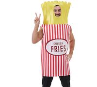 Générique Adult French Fries Costume | Original French Fries Costume, Comic Fast-Food Costume for Adults Men, Ideal for Parties, Cosplay, Halloween, Role Play, Theatre, Events