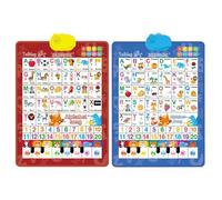 Générique Alphabet Poster - Interactive Toy Paper Bilingual Speaking, Electronic Alphabet Poster Spanish and English Music, for Home Classroom Nursery Playroom Christmas