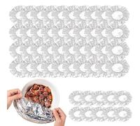 Générique Aluminum Foil Food Lids | 50 Pack Elastic Insulation Sheets | Food Storage Covers | For Fruit And Kitchen Bowls Pots And Containers