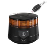 Générique Amber Orange 14W Rotating Autonomous LED Beacon with Remote Control, Rechargeable Battery, Magnetic Base and Suction Cup