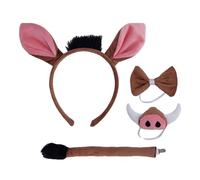 Générique Animal Cosplay Costume - Realistic Wild Boar Mask and Tail Costume Kit | Funny Costume Set for Halloween Parties, Cosplay, Scenes, Meetings, Themed Events.