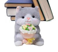 Générique Animal Plush - Cute with Bouquet | Plush Animal with Flowers | for Women Girls Mother - Christmas Birthday Wedding Valentine's Day