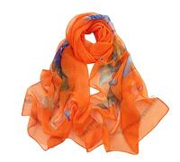 Générique Animal Tie Printed Lightweight Pattern Scarf Shawl Scarves Sunscreen Shawls and Envelopes for Spring Aquarius Stainless Steel, Orange, One size