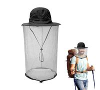 Générique Anti-Mosquito Hat - Mosquito Net Head Guard, Sun Protection Breathable Neck with Drawstring Fishing Accessories for Men, Women and Beekeepers