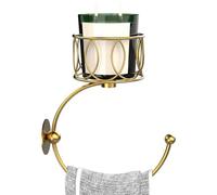 Générique Antique Towel Hook with Candle Holder | Wall Mounted Towel Ring - Robust Country Hook for Bathroom, Bedroom, Kitchen, Entrance, Farmhouse, Apartment, Dorm