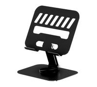 Générique Appoggio Tablet Base - Acciaio Carbonio Rotante | Ergonomico Antiscivolo, Regolabile Multifunzione, per Scrivania CASA Ufficio Camera Letto Lavoro Studio