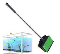 Générique Aquarium Algae Scraper - Double-Sided Sponge for | Aquarium Cleaning Brush | Stainless Steel Handle, Soft Sponge, Strong Absorption, Safe for Glass, Seawater