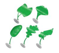 Générique Aquarium Decoration | with Suction Leaves - 5 Pieces Aquarium Accessory - for Frog Snake Bearded Dragon Lizard Gecko Small Animal Reptile