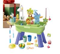 Générique Aquatic Activity Table | Sensory Activity Game | 4 in 1 Game Sink with Pump and Running Water - Summer Game for 4-8 Years
