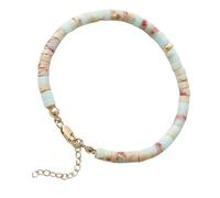 Générique Armband aus Natursteinen - 17 cm Stein Metall Schale | Edelstein Armbänder Mit Blauen Farbsteinen Muschelperlen Boho Stil Für Urlaub Party Geburtstag Valentinstag Damen Schmuck, Se référer