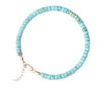 Générique Armband aus Natursteinen - 17 cm Stein Metall Schale | Edelstein Armbänder Mit Blauen Farbsteinen Muschelperlen Boho Stil Für Urlaub Party Geburtstag Valentinstag Damen Schmuck, Se référer