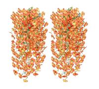 Générique Artificial Hanging Flowers | Pansy Vines Butterfly ABS 75 cm Multi-Coloured Set of Two | Spring Decoration Balcony Wedding Garden Terrace | Realistic Arrangement Wall Basket