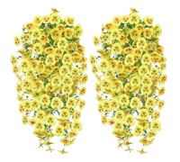Générique Artificial Hanging Flowers | Pansy Vines Butterfly ABS 75 cm Multi-Coloured Set of Two | Spring Decoration Balcony Wedding Garden Terrace | Realistic Arrangement Wall Basket