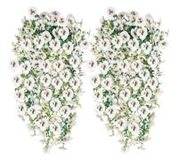 Générique Artificial Hanging Flowers | Pansy Vines Butterfly ABS 75 cm Multi-Coloured Set of Two | Spring Decoration Balcony Wedding Garden Terrace | Realistic Arrangement Wall Basket
