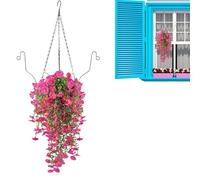 Générique Artificial Hanging Flowers with Basket, Hanging Gardener with Flowers - Hanging Floral Decor for Balcony, Hallway, Hotel, Window, Courtyard, Porch
