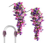 Générique Artificial Outdoor Flowers - 2 Pieces of Realistic Silk Greenery, Fake Greenery for Outdoors, for Garden, Courtyard, Balcony, Interior, Home, Birthday, Wedding Decoration
