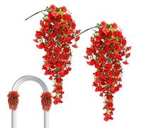 Générique Artificial Outdoor Flowers, 2 Pieces Realistic UV Resistant | Artificial Outdoor Flowers | for Indoor Home Living Room Wall and Garden Decor Patio Porch Balcony