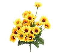 Générique Artificial Sunflowers - Fake Flower Bouquet | 24pcs Silk Heads | Realistic Yellow Floral Arrangement for Kitchen Wedding Party Decoration | Autumn Centerpieces for