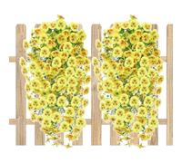 Générique Artificial Vines for Outdoors, 2 Pieces Realistic Leaf Decorative Vines, Garden Bird Accessories | for Wedding, Patio, Porch, Door, Wall, Facade, Courtyard, Balcony,