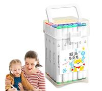 Générique Artistic Felt Pens - Double Tip Pens for Artists and Drawing, 48 Colours, Anti-Skid School Material, Students, Sketch, Illustrations, Creative Hobbies