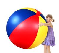 Générique Aufblasbarer Poolball Gross - Farbiger Rainbow Wasserball Aus PVC, Weich Elastisch Stabil, Klassisches Sommerdesign | Fröhliches Wasserspiel Fuer Kids Planschbecken Urlaub Freizeit