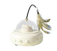 Générique Automatic Cat Toy, Rotating Feather Toy, Interactive Motion-Activated Pet Exercise Game for Hunting and Chasing, USB-C Charging, 4.33x4.53x11.02 inches, ABS, Electronic Components