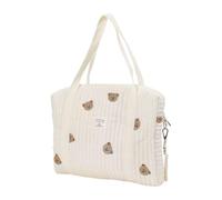 Générique Baby Changing Bag, Universal Stroller Organizer, Large Mummy Tote 36×30cm, Durable Waxed Cotton, Insulated Pockets and Zip Closure, Little Bear, Refer to description