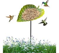 Générique Baño Metálico Para Pájaros | Decoración De Baño Para Colibríes Con Forma De Hoja | Y Bebedero Para Pájaros | Para Jardín, Balcón, Patio, Terraza O Porch
