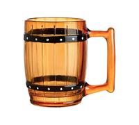 Générique Barrel Shaped Beer Mug - Barrel Shape Glass Coffee Mug, Ergonomic Handle For All Seasons | For Party Dorm Hotel Home Camping Apartment Café Accessorie