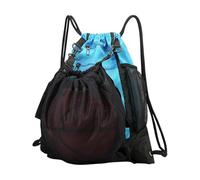 Générique Basketball Backpack with Mesh Bag, Foldable Outdoor Drawstring Tote, Large Capacity Sack Pack Sports for Yoga, Hiking, Camping, and Other Activities, Body 18.11x17.32x2.36ins