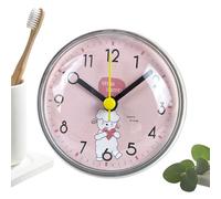 Générique Battery Operated Suction Wall Clock | Decorative Wall Clock Solid Fixing for Living Room Kitchen Bathroom Glass Tiles School Office Farmhouse Table