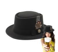 Générique Bavarian Hats for Men Oktoberfest Outfits | German Hat - Oktoberfest Outfits for Women with Feathers Versatile Emblems for Oktoberfest