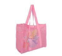 Générique Beach Bag, Net Mesh Pouch Waterproof Storage 14.17 x 12.99 x 2.76 Inches, Sandproof Organizer for Toys, Family Swim, Summer Cruise, Travel, Kids Camping, Reusable Large Tote, Pink, Se