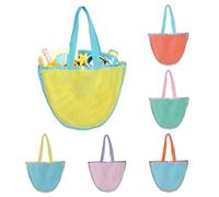 Générique Beach Net Bag | 6 Pockets Women Child - Tote Bag Beach Organizer Shells - For Clothes, Towels, Snacks, Travel, Camping, Swimming Pool, Home, Shower