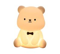 Générique Bear Night Light, Silicone Dimmable Nightlight at Kids, 4.09 x 3.9 x 5.08 Inches Cartoon Bears Lights Atmosphere Nights Light, Timing Sleep Soft for Kid, Adults, Bedside Decor