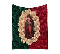 Générique Bed Blanket | Machine Washable Warm Flannel Blanket with the image of the Virgin Mary, for Living Room, Bedroom, Dorm, Women, Teenagers, Senior