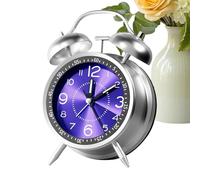 Générique Bedroom Alarm Clock | Strong Old Fashioned Analog Clock for Office, Rechargeable Watch with Metal Body with Double Bell for Dorm, Travel, Bathroom, Girls, Teens,