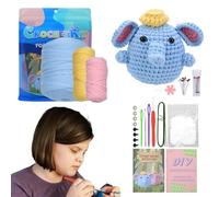 Générique Beginner Crochet Kit, Elephant Crochet Art | Knitting Set - For Creative and Artistic Hobbies, for Adults, Women, and