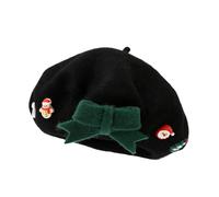 Générique Berets Women's Warm Hat with Retro Bow, Warm Christmas Hat for Artists for Winter Party, Costume, Holiday, Thanksgiving, New Year Outfit and Cosplay