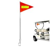 Générique Bicycle Flag | Pennon Retractable Waterproof Reflective Triangular Flag - Flag with Reflective Strip for Golf Trolley, Scooter, Wheelchair, Motorcycle, Child, Adult